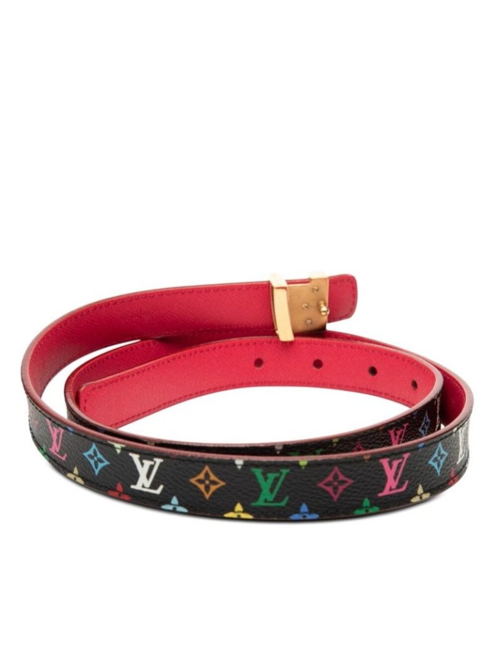 Louis Vuitton Monogram Multicolor Ceinture Initial Belt 90 36 Black - Picture 3 of 8